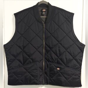 Dickies Men’s 3XL Quilted Vest Black | Big & Tall Workwear Layering Piece